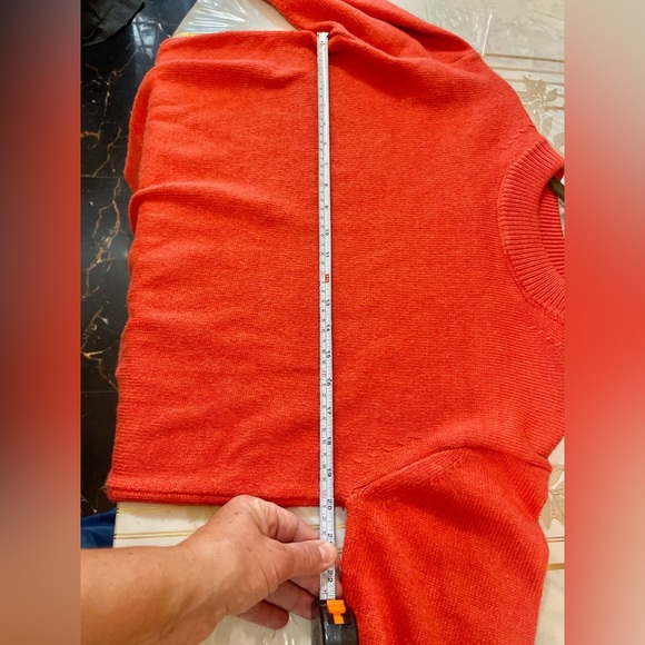 H&M Crew Neck Knitted Sweater Orange Sz M - Picture 5 of 6